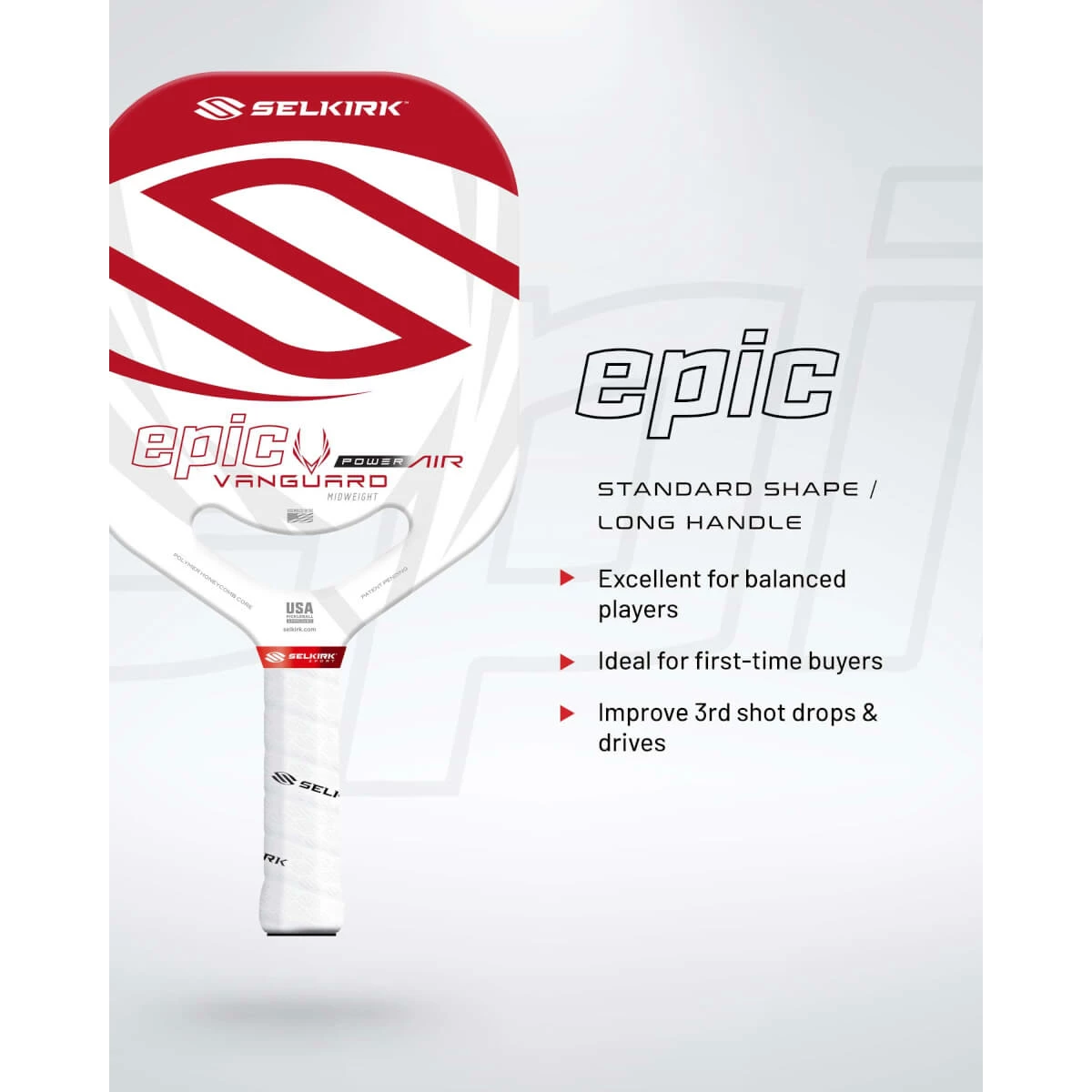 Best reviews of ๐ Deals ๐ฅ Selkirk VANGUARD Power Air Epic Middleweight Carbon Fiber Pickleball Paddle ๐ ๐ฅฐ - Image 13